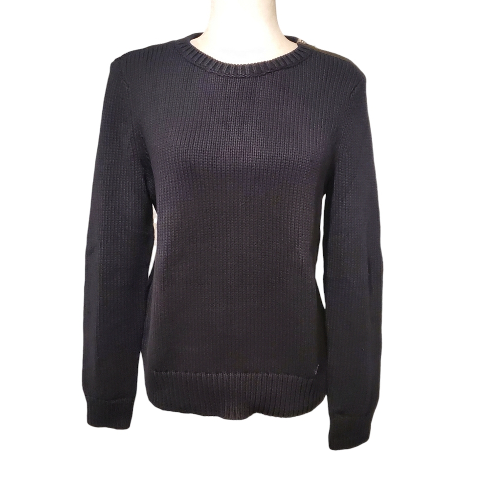 Lauren Ralph Lauren Womens Black Knit Tunic Sweater Size Large